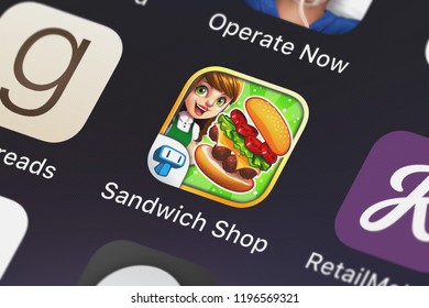 London, United Kingdom - October 05, 2018: Screenshot Of The Mobile App My Sandwich Shop - Fast Food Store  Restaurant Manager For Kids From Tapps Tecnologia Da Informação Ltda..