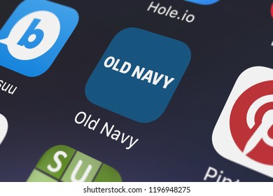 London, United Kingdom - October 05, 2018: Close-up Shot Of The Old Navy Application Icon From Gap Inc. On An IPhone.