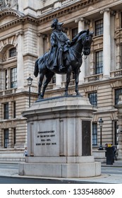 London, United Kingdom - October 3 2013: Memorial To Field Marshal Prince George, Duke Of Cambridge; Commander-in-Chief 1856-1895