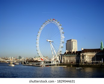 London, United Kingdom, On January 14, 2012. London Eye On A Sunny London Day.                               