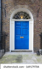 London, United Kingdom - Typical Georgian Architecture Door.