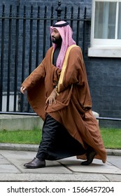 London, United Kingdom-Mars 7 2018: Saudi Crown Prince Mohammad Bin Salman Bin Abdulaziz Al Saud  Visits 10 Downing Street In London, UK.