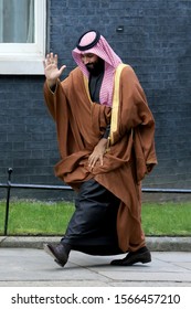 London, United Kingdom-Mars 7 2018: Saudi Crown Prince Mohammad Bin Salman Bin Abdulaziz Al Saud  Visits 10 Downing Street In London, UK.