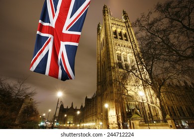 London Victoria Tower Stands At The House Of Lords End Of The Palace Of Westminster.