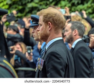 London, Westminster, UK, 19th September 2022. Queen Elizabeth II State Funeral Procession. Prince Harry (Duke Of Sussex)




