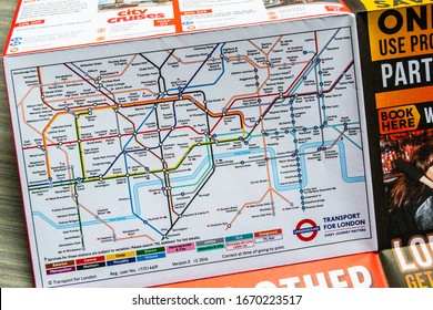 LONDON/ENGLAND – FEBRUARY 22 2020: London Underground Tube Map