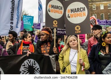 LONDON/ENGLAND – MARCH 8th 2020: Irish Actress Nicola Coughlan At The MARCH 4 WOMEN Protest In Central London