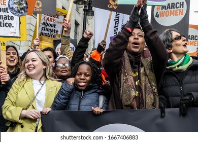 LONDON/ENGLAND – MARCH 8th 2020: Irish Actress Nicola Coughlan At The MARCH 4 WOMEN Protest In Central London