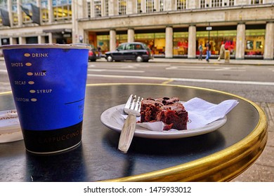 London,/England-July 20th 2012: Coffee & Cake On Tottenham Court Road London.