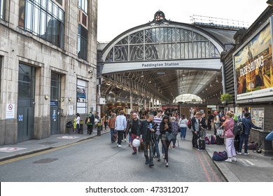 LONDON,THE UK-CIRCA MAY 2016: At Paddington train station in the city center