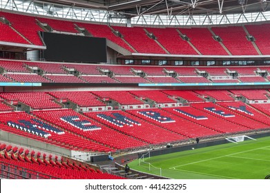 LONDON,THE UK-CIRCA MAY 2016: at the tribunes of Wembley stadium