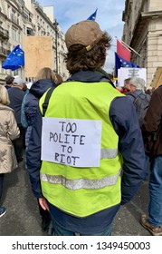 London/UK - 03/23/2019: London People's Vote March - Too Polite To Riot