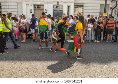 London/UK - 08/25/19 - The Famous London Festival The Notting Hill Festival 2019 On A Sunny Bank Holiday Weekend