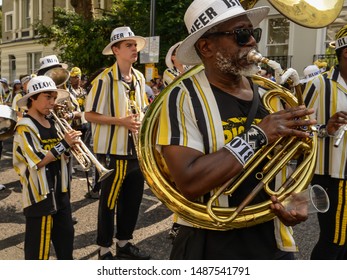 London/UK - 08/25/19 - The Famous London Festival The Notting Hill Festival 2019 On A Sunny Bank Holiday Weekend