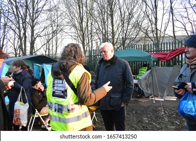 London/UK - February 26 2020: Kristinn Hraffnsson, Editor Of Wikileaks Talks With Journalists Outside Woolwich Crown Court Side By Side With Joseph Farrell At The Julian Assange Extradition Hearing. 