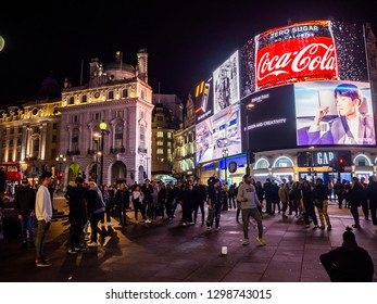 London,UK - January 25th 2019: Piccadilly Circus In London At Night