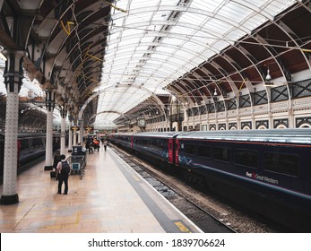 London/UK- July 2 2016:  The atmosphere inside London Paddington station, a famous railway station in central London - Shutterstock ID 1839706624