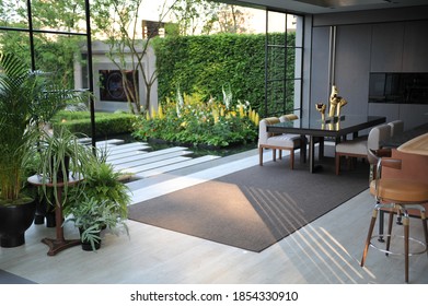 LONDON/UK - MAY 21, 2018: The LG Eco-City Garden designed by Hay-Joung Hwang at The RHS Chelsea Flower Show
