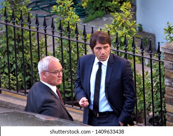 London.UK. May 22nd 2019.Ex Chelsea Managers Claudio Ranieri And Antonio Conte Meet For Dinner In Chelsea.