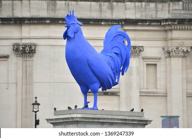 London/UK - October 19 2013: Katharina Fritsch - Hahn-Cock - On Fourth Plinth In Trafalgar Square.