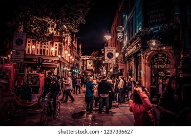 London,UK-17.10 .2014 :Nightlife On The Streets Of Soho 