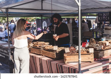 London/UK-26/07/18: Woman Buying Pastries In The 