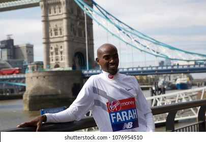 London,UK,April 17th 2018,Sir Mo Farah Attends The London Marathon Photocall 