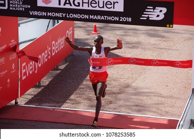 London,UK,April 22nd,2018,Eliud Kipchoge Wins The London Marathon 2018