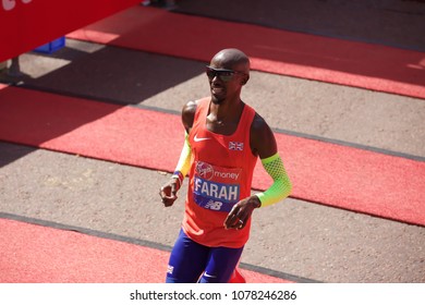 London,UK,April 22nd,2018,Mo Farah Runs The 2018 London Marathon