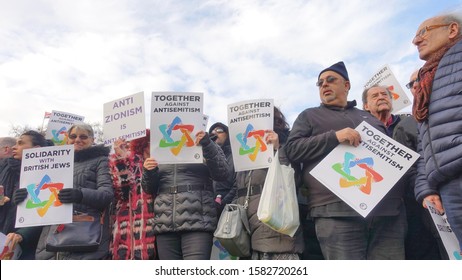 London.UK.December 8th 2019. An Estimated 2,500 People From All Religions And Walks Of Life Turn Up At An Antisemitism Rally, Parliament Square     