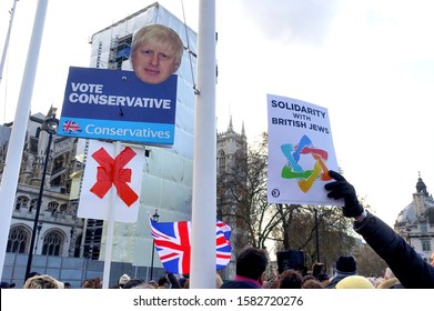 London.UK.December 8th 2019. An Estimated 2,500 People From All Religions And Walks Of Life Turn Up At An Antisemitism Rally, Parliament Square     