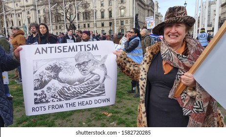 London.UK.December 8th 2019. An Estimated 2,500 People From All Religions And Walks Of Life Turn Up At An Antisemitism Rally, Parliament Square     