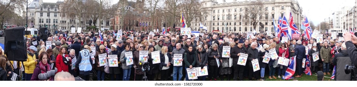 London.UK.December 8th 2019. An Estimated 2,500 People From All Religions And Walks Of Life Turn Up At An Antisemitism Rally, Parliament Square     