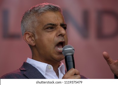 London,UK,June 23rd 2018,Mayor Of London Sadiq Khan Attends Eid Festival In Trafalgar Square, London.