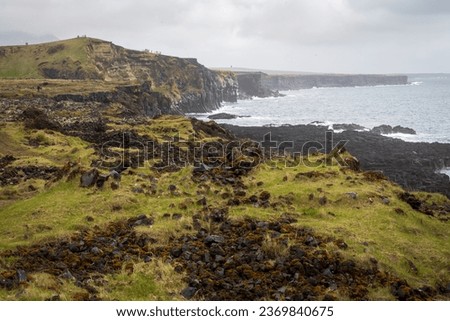 The Londrangar Basalt Cliffs (Hellnar) in Iceland on a Summer Day