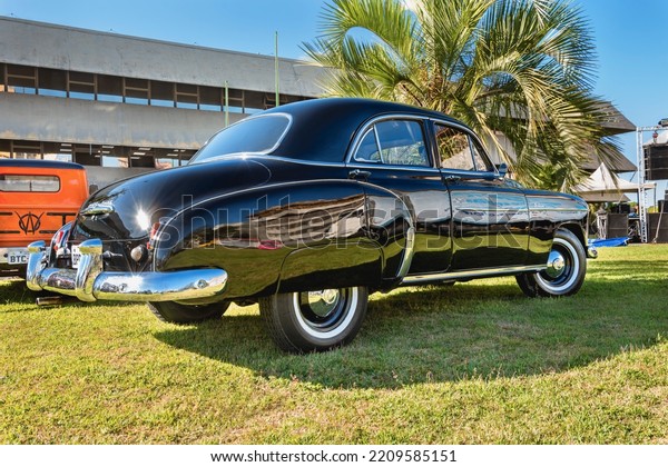 Londrina, Paraná, Brazil\
- September 24, 2022: Vehicle Chevrolet Chevy 1950 on display at\
vintage car show. 