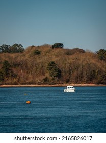 A Lone Boat In The Menai `Strait