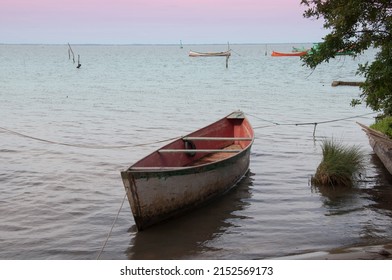 Lone Boat In Pond In Rio Grande , Brazil 