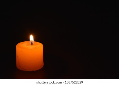 Lone Candle Burning On Crisp Clean Stock Photo 1587522829 | Shutterstock