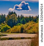 Lone Cloud over Phantom Lake in Bellevue Washington