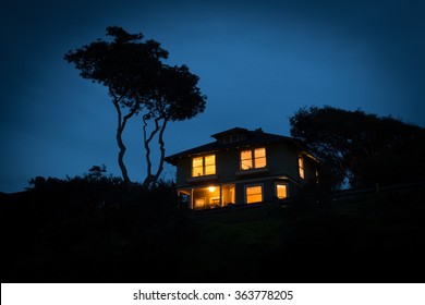 A Lone House At Night