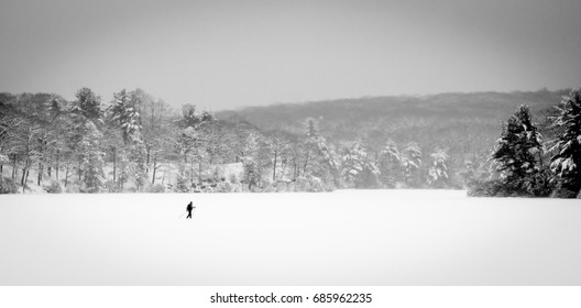 Lone skier
