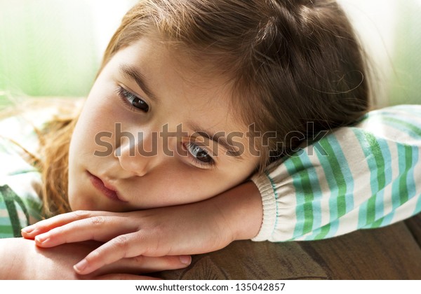 Lonely Child Childrens Sad Face Stock Photo (Edit Now) 135042857