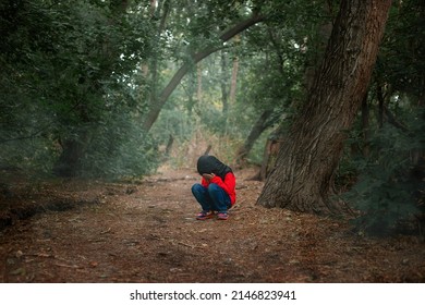 child lost in the woods