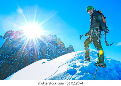 Lonely Climber Reaching Summit Stock Photo 367119374 | Shutterstock