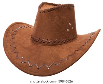 Lonely cowboy's hat on a white background - Shutterstock ID 39846826