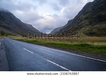 Lonely drive in Scotish highlands
