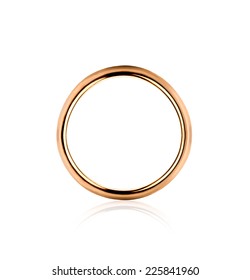 Lonely Golden Wedding Ring Isolated In The Closeup