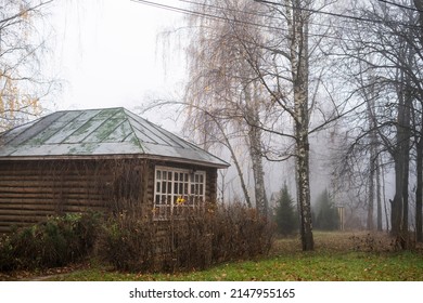 Lonely House At Forest In Fog