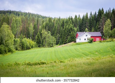 The Lonely House On Mountain In Norway